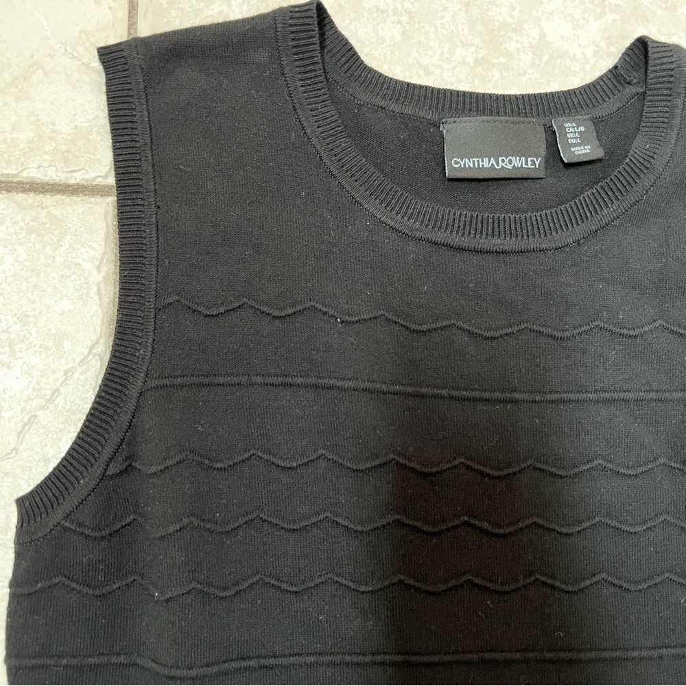 NWT Cynthia Rowley Black Sleeveless Knit Sweater Dress - Picture 7 of 13